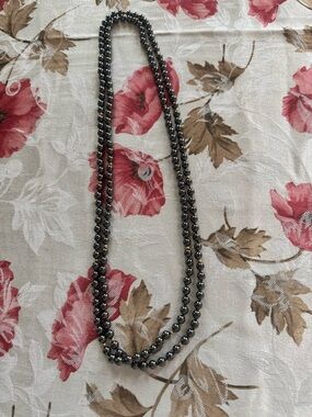 Classic Hematite Bead Necklace - Women Jewelry with Gold bead
